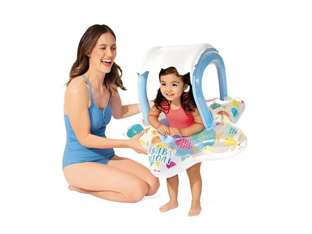 تیوپ بادی شورتی کودک سایبان دار (شناور بادی شورتی) طرح ستاره اینتکس intex