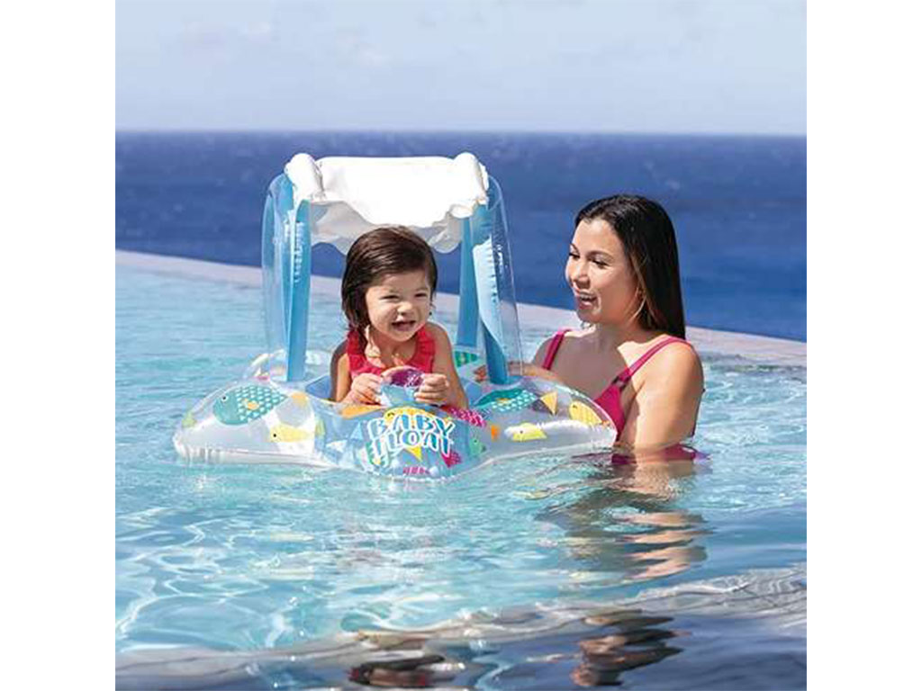 تیوپ بادی شورتی کودک سایبان دار (شناور بادی شورتی) طرح ستاره اینتکس intex