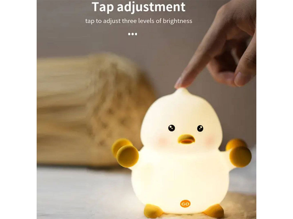 چراغ خواب سیلیکونی، لمسی و شارژی طرح جوجه ورزشکار