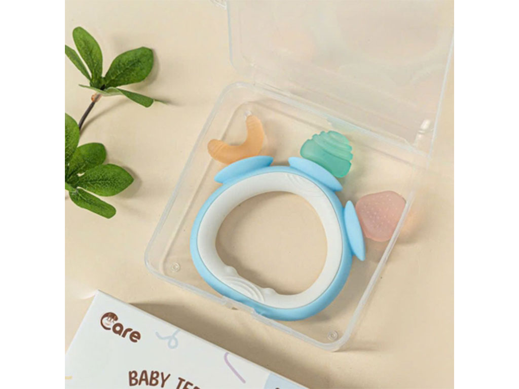 دندانگیر سیلیکونی نوزادی قابدار طرح سه میوه
