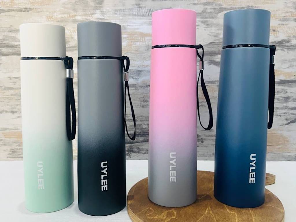 فلاسک استیل600 میلی لیتر UYLEE پاستلی به همراه بند دستی