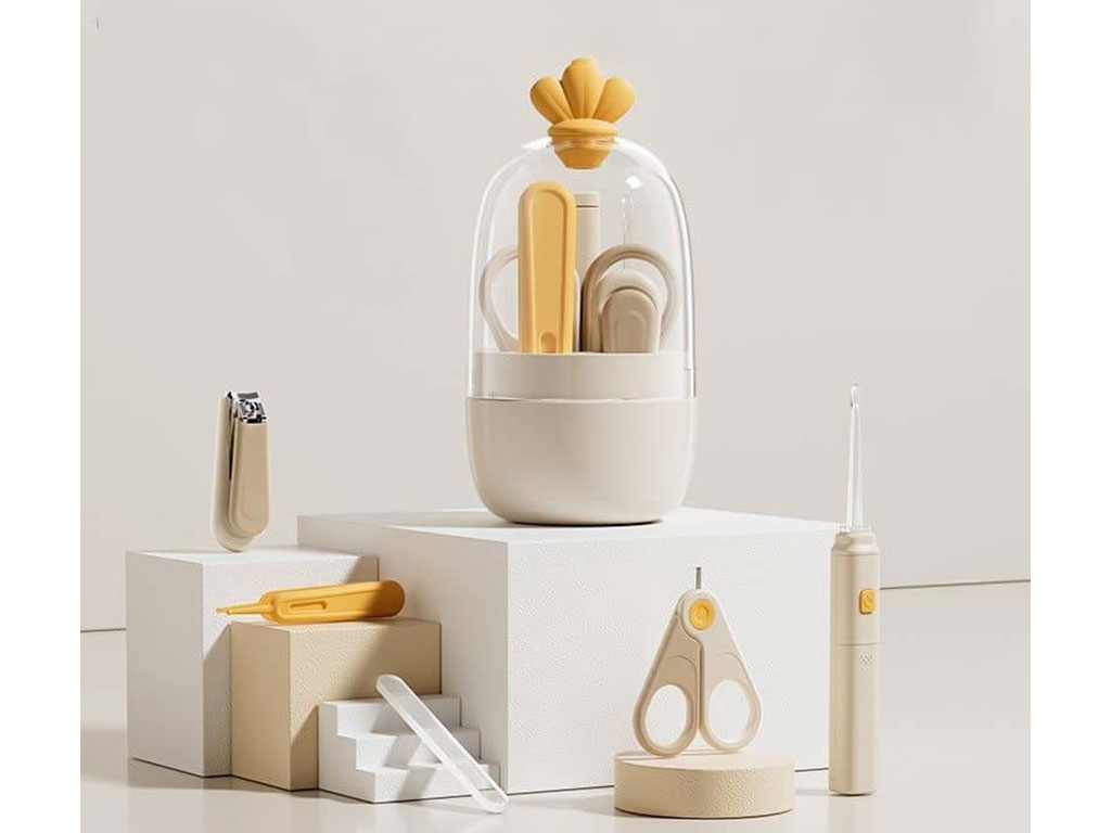 ست ناخن گیر نوزادی کاپ دار تخم مرغی طرح تاج