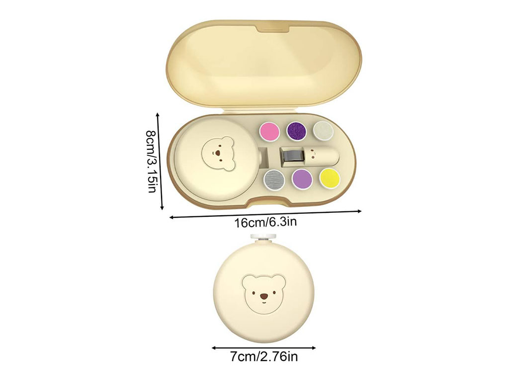 ست سوهان برقی و ناخن گیر نوزاد و کودک طرح تدی