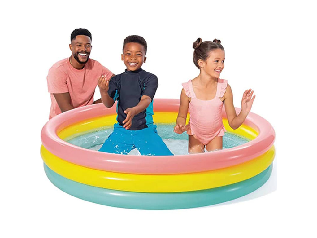 استخر بادی کودک سه رنگ اینتکس intex در اندازه 25*114 سانتی متر