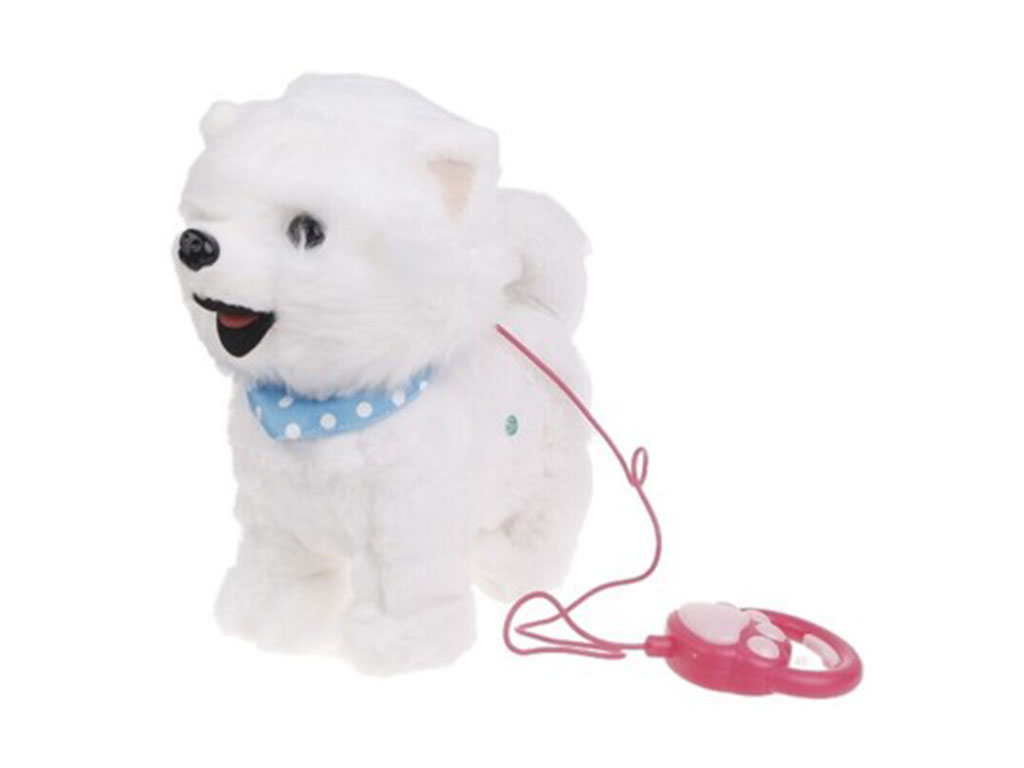 عروسک سگ با قلاده راه رونده صدا دار کنترلی