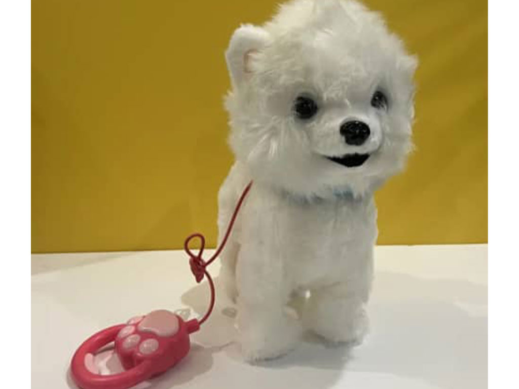 عروسک سگ با قلاده راه رونده صدا دار کنترلی