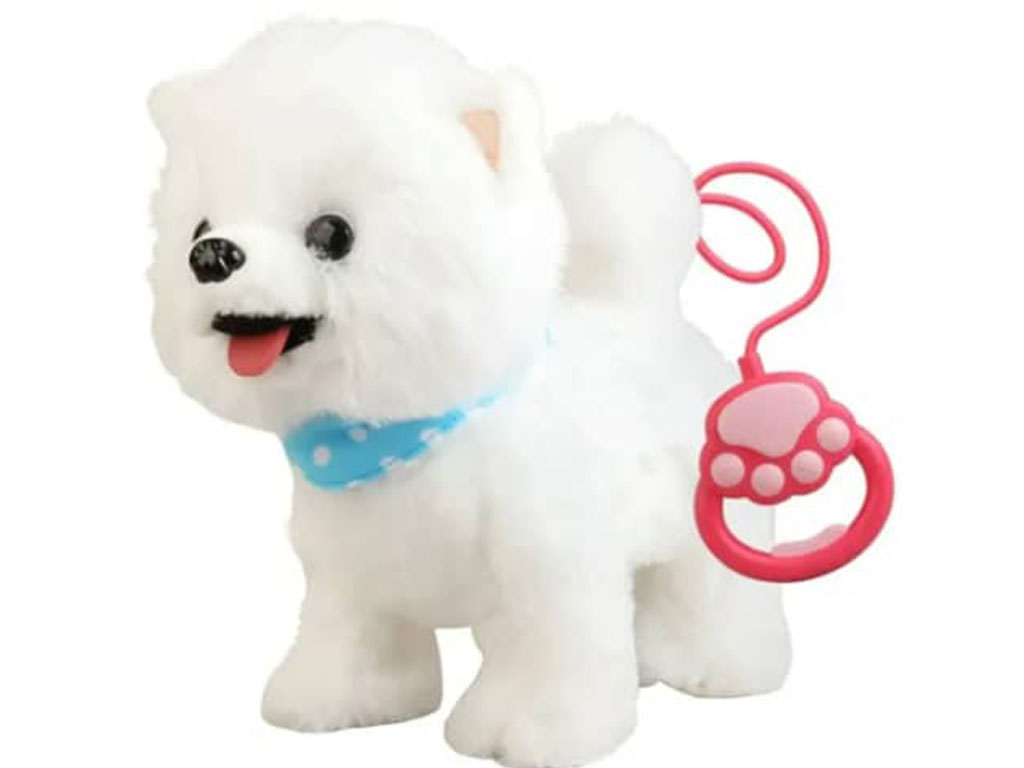 عروسک سگ با قلاده راه رونده صدا دار کنترلی