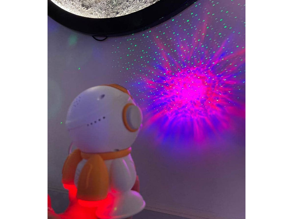 چراغ خواب پروژکتوری اسپیکر دار کهکشانی فضانورد ایستاده (سایز متوسط)