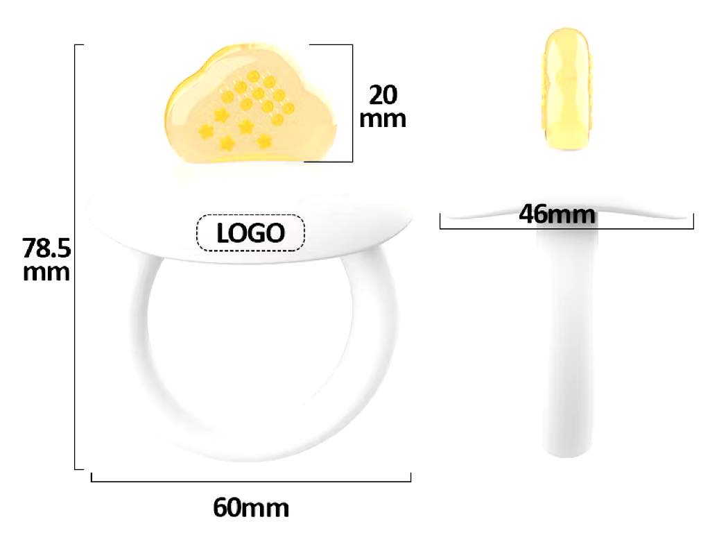 دندانگیر سیلیکونی پستانکی دو عددی نوزادی قابدار