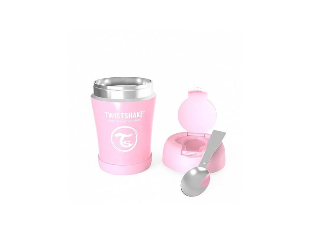فلاسک و ظرف غذا استیل حجم 350 میلی لیتر با قاشق تاشو TWISTSHAKE
