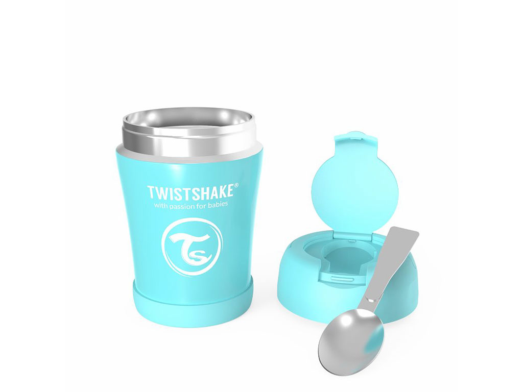 فلاسک و ظرف غذا استیل حجم 350 میلی لیتر با قاشق تاشو TWISTSHAKE