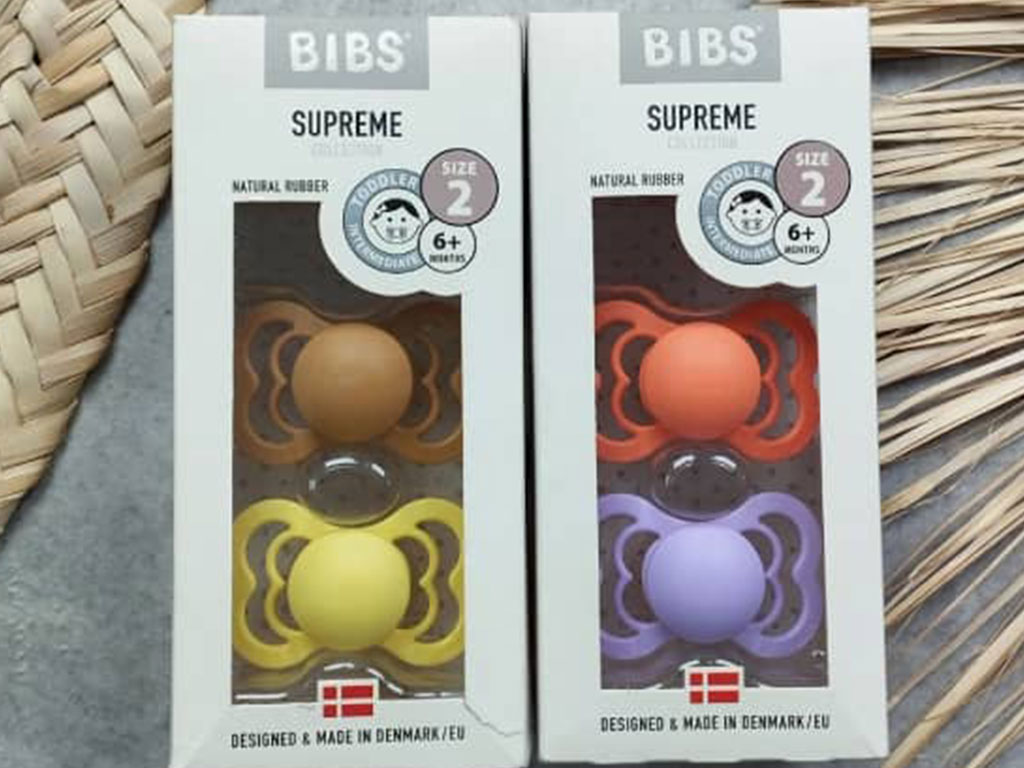 پستانک بادومی دو عددی نوزادی سایز 2 بالای 6 ماه BIBS مدل SUPREME