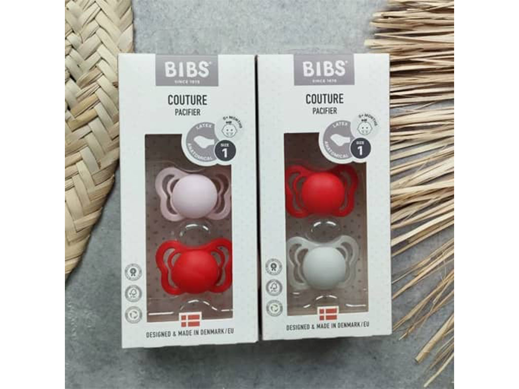 پستانک ارتودنسی دو عددی نوزادی سایز 1 از بدو تولد BIBS مدل COUTURE