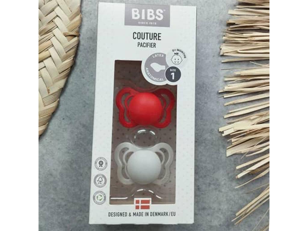 پستانک ارتودنسی دو عددی نوزادی سایز 1 از بدو تولد BIBS مدل COUTURE