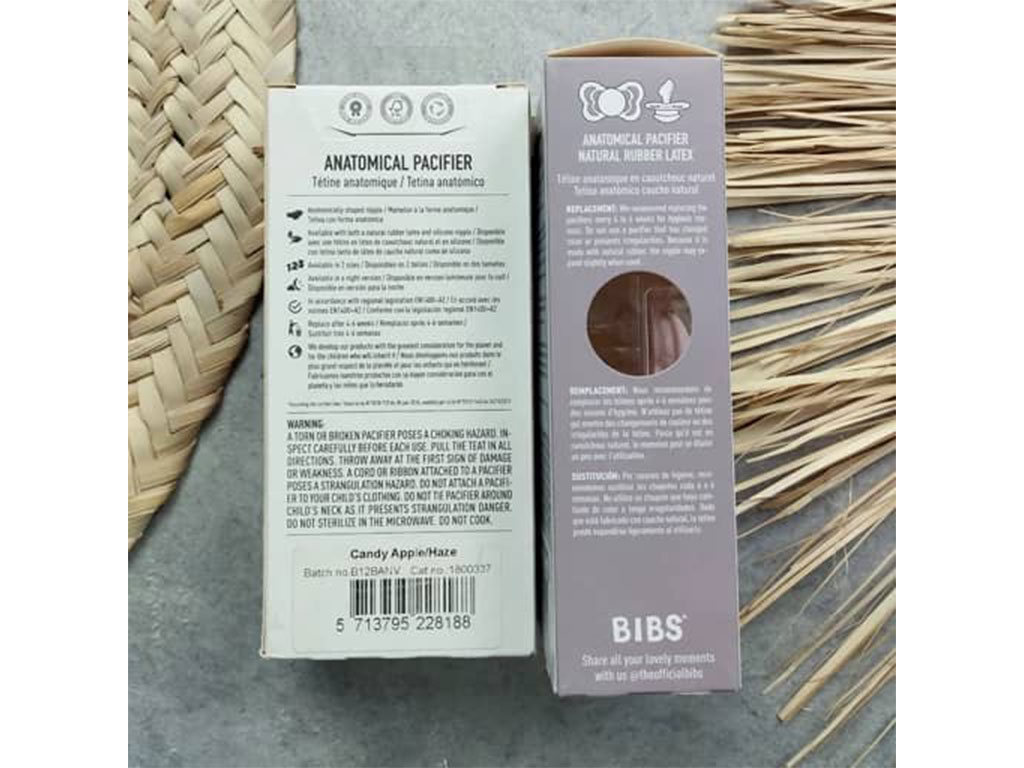 پستانک ارتودنسی دو عددی نوزادی سایز 1 از بدو تولد BIBS مدل COUTURE