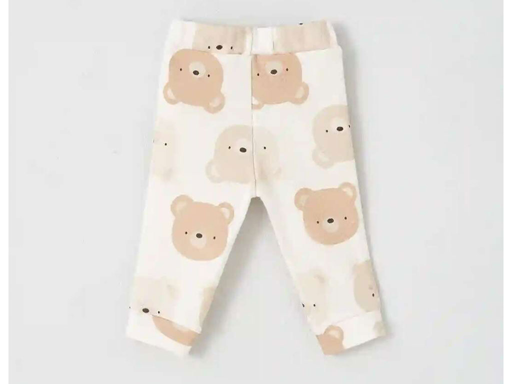 شلوار نوزادی تمام طرح خرس کارامل نیلی nili