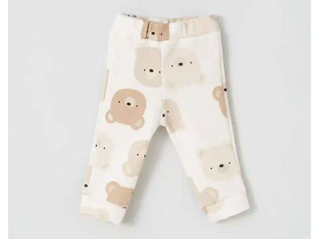 شلوار نوزادی تمام طرح خرس کارامل نیلی nili