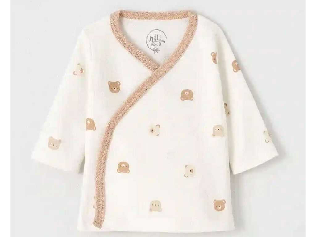 بلوز مانتویی نوزادی طرح خرس کارامل نیلی nili
