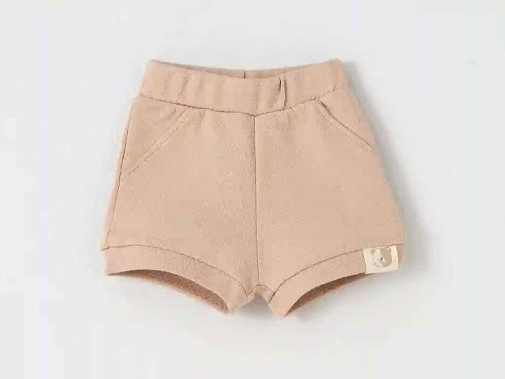 شلوارک (شورت پادار) نوزادی طرح خرس کارامل نیلی nili