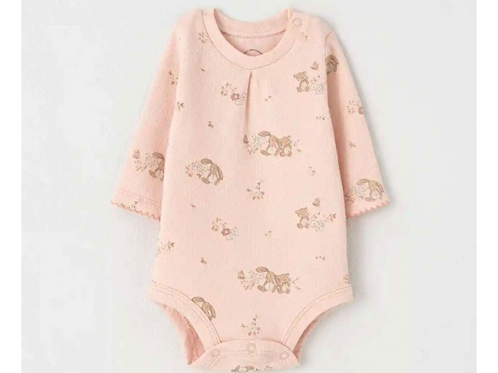 بادی آستین بلند نوزادی دخترانه طرح رافائلا نیلی nili