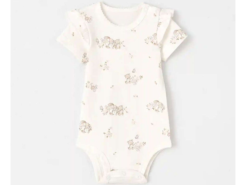 بادی آستین کوتاه نوزادی دخترانه طرح رافائلا نیلی nili