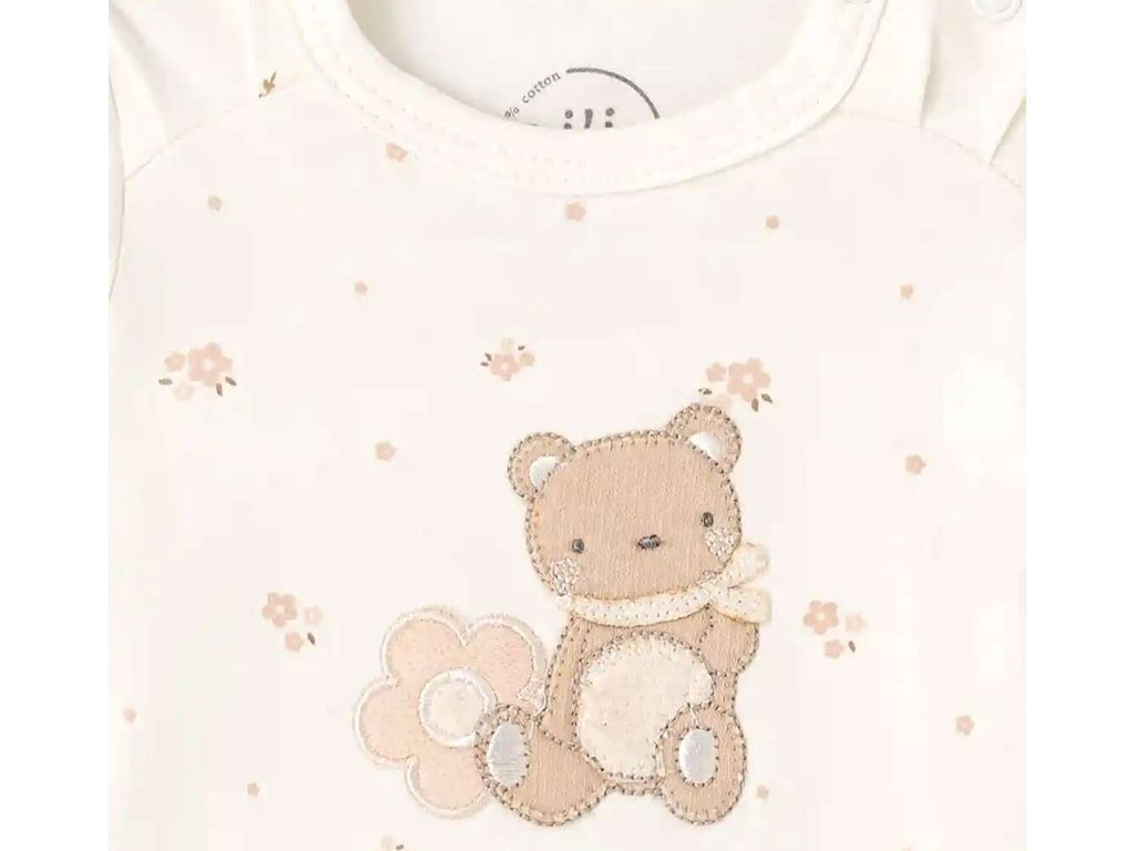 بلوز یقه گرد آستین کوتاه نوزادی طرح رافائلا نیلی nili