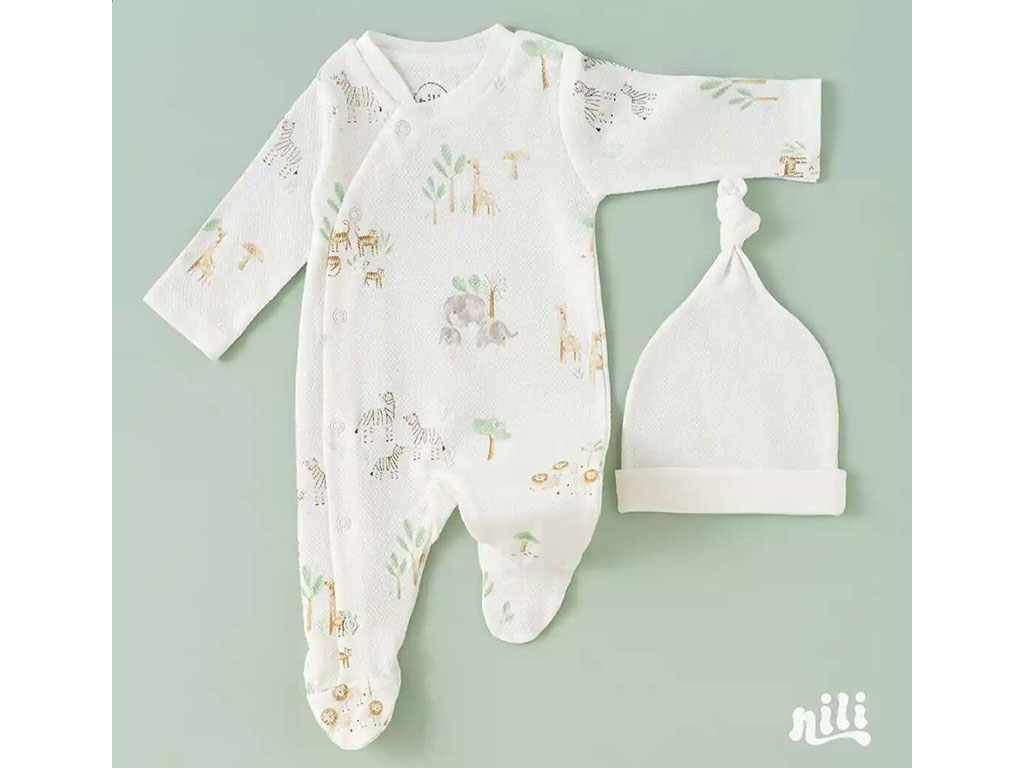 ست بیمارستانی 13 تکه نوزادی طرح جنگل نیلی NILI