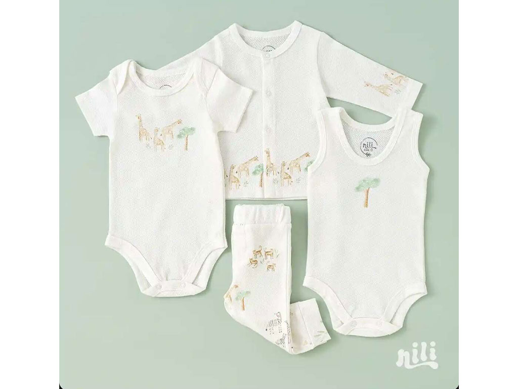 ست بیمارستانی 13 تکه نوزادی طرح جنگل نیلی NILI