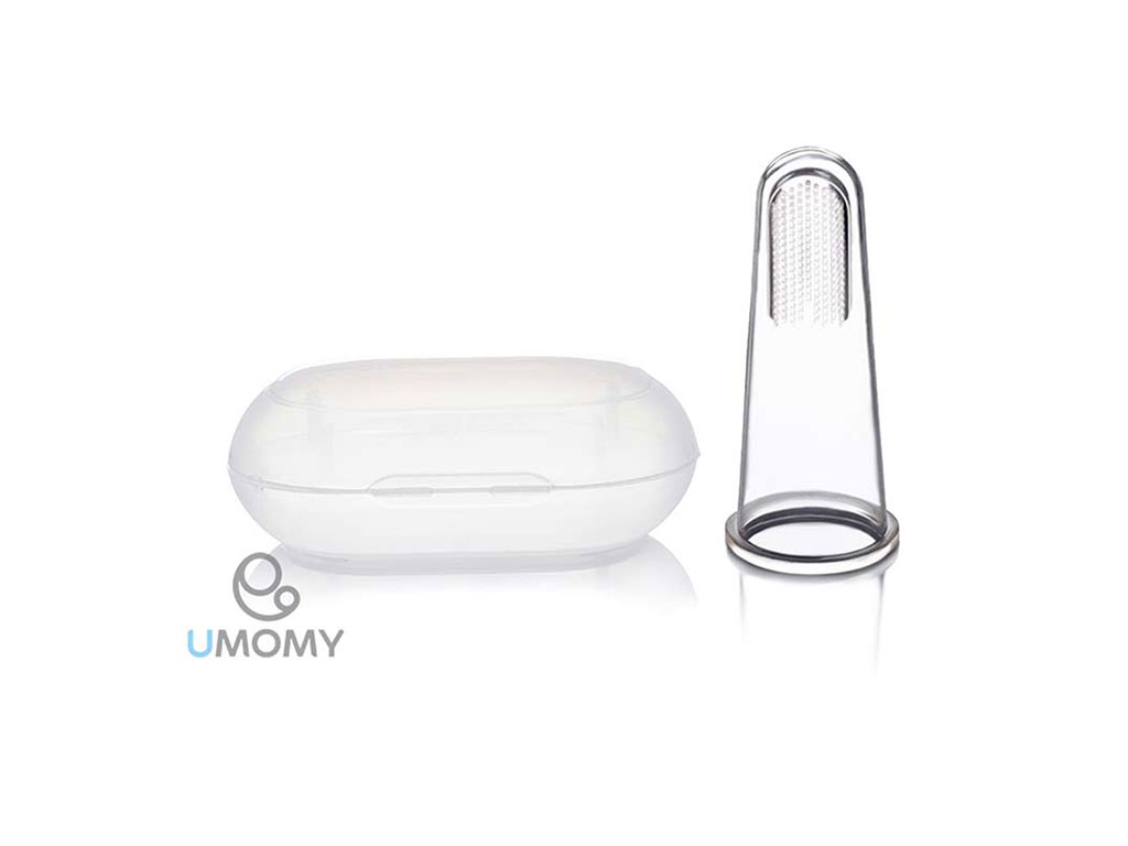 مسواک انگشتی نوزادی سیلیکونی قابدار یومامی umomy