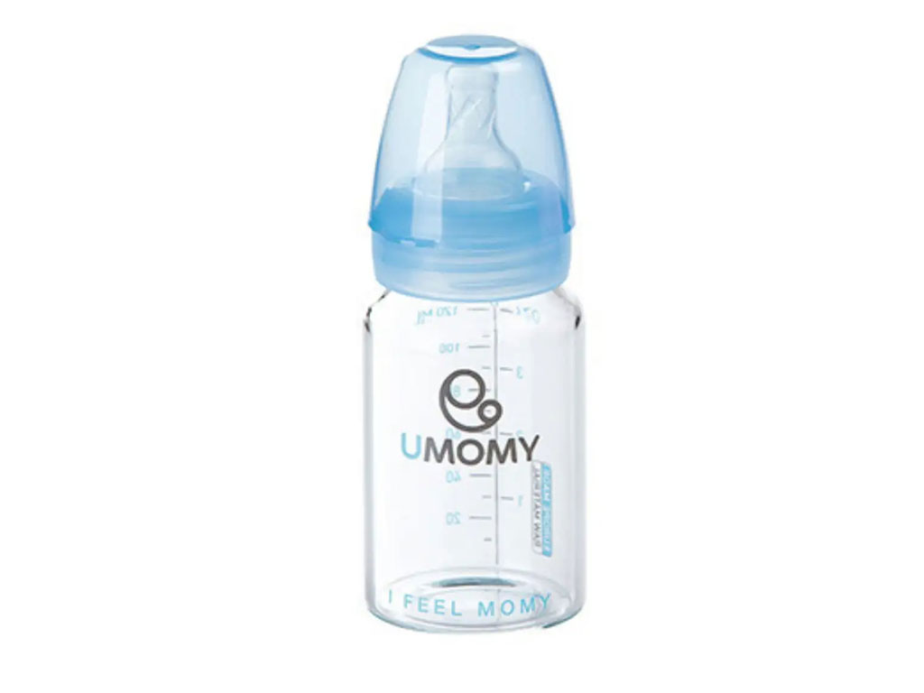 شیشه شیر پیرکس 120 میلی لیتر 12-6 ماه جریان دو قطره یومامی umomy