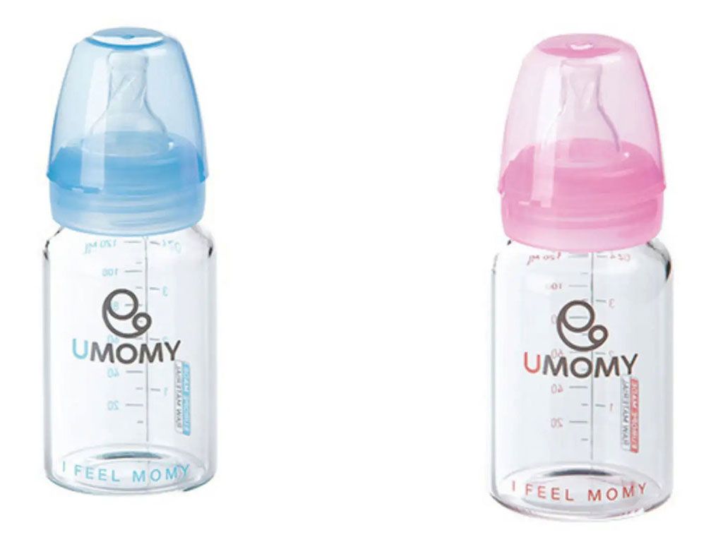 شیشه شیر پیرکس 120 میلی لیتر 12-6 ماه جریان دو قطره یومامی umomy