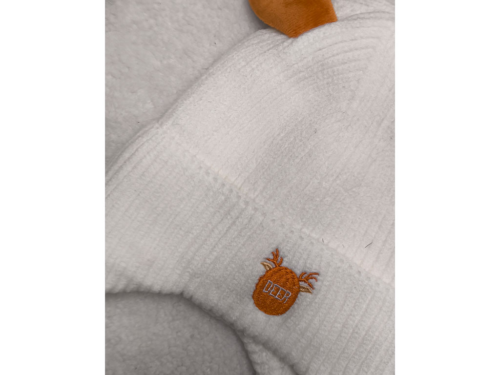 کلاه بافت لبه دوبل داخل آستر دار شاخ گوزنی