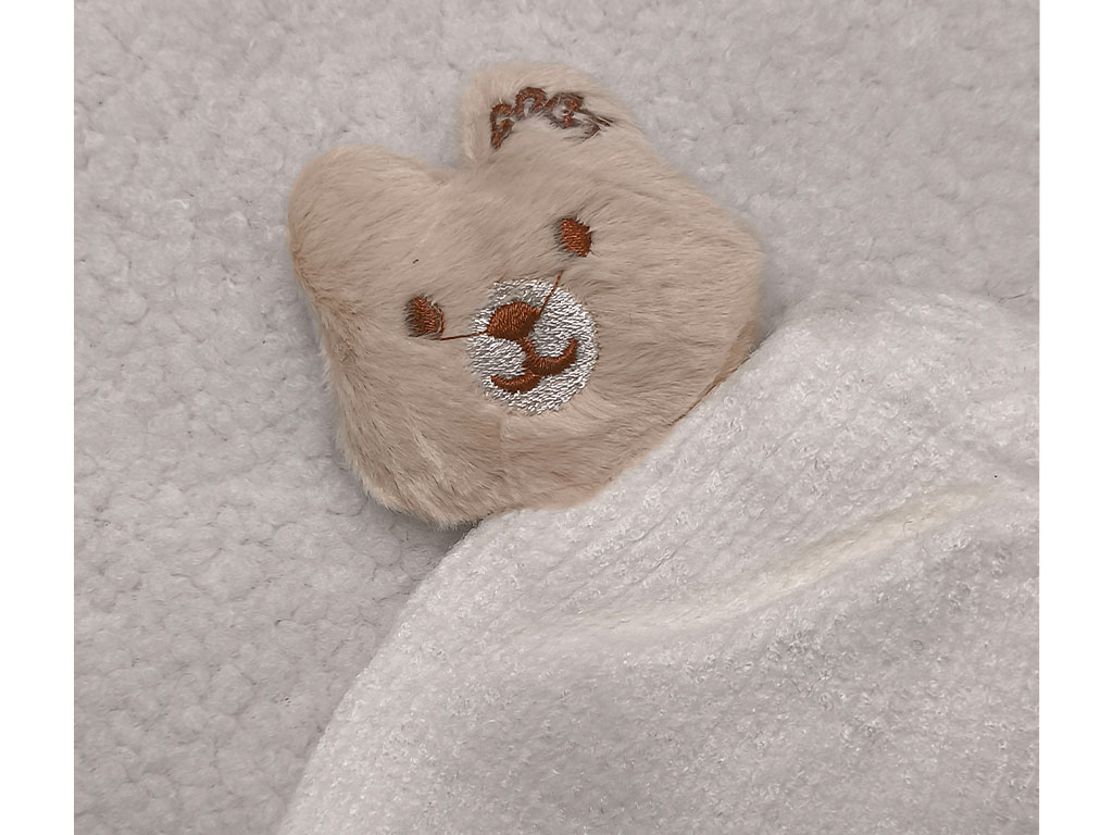 کلاه بافت لبه دوبل داخل آستر دار شاخ دار طرح خرس