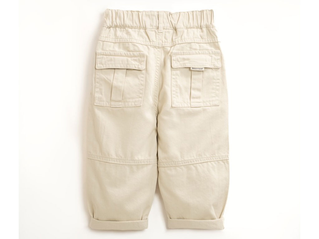 شلوار کتان کمرکش نوزادی رنگ نباتی بشیر Bashir