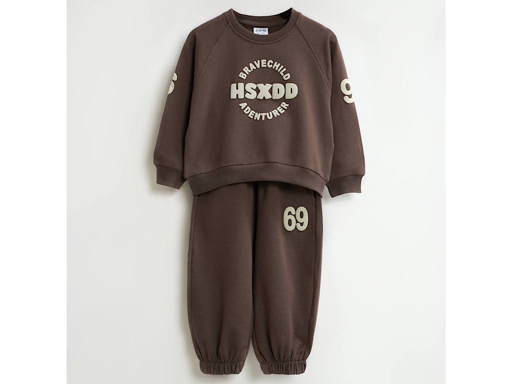 ست بلوز و شلوار دورس نوزاد و کودک رنگ شکلاتی بشیر