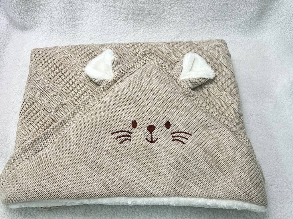 پتو کلاهدار بافت داخل خزدار طرح موش