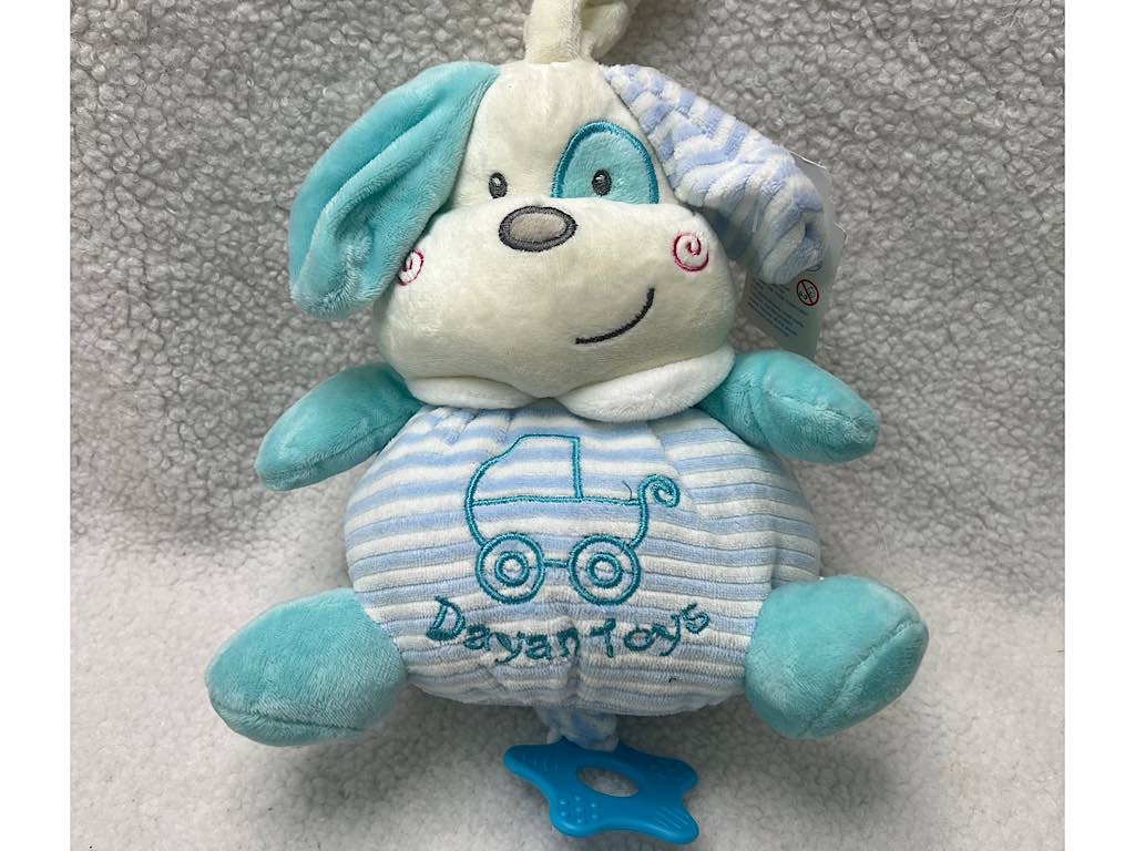 عروسک موزیکال طرح سگ راه راه مدل نخ کش موزیکال دایان Dayan