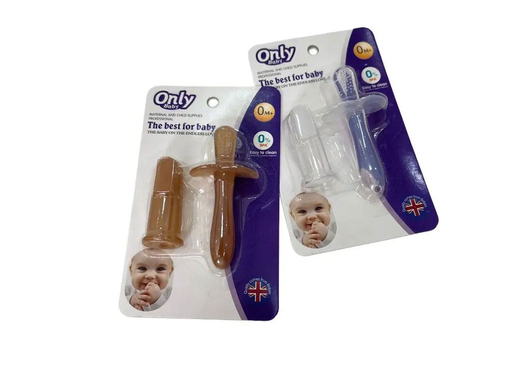 ست مسواک انگشتی با ماساژور لثه طرح انلی بیبی