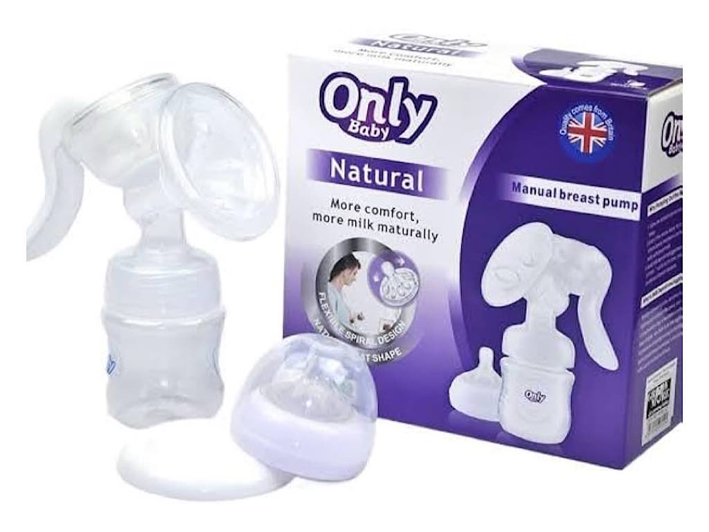 شیردوش دستی به همراه شیشه شیر حجم 125 mil طرح اونت  انلی بیبی only baby