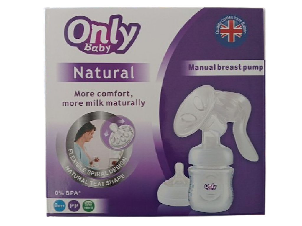 شیردوش دستی به همراه شیشه شیر حجم 125 mil طرح اونت  انلی بیبی only baby