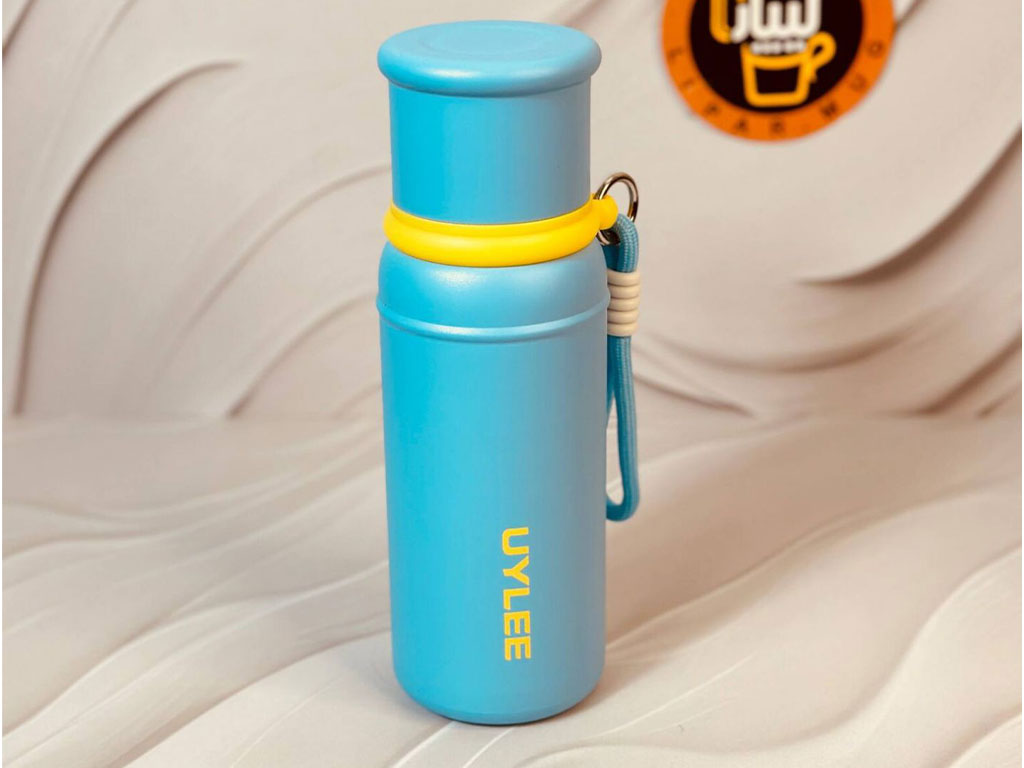 فلاسک استیل حجم 500 میلی لیتر دارای نی و بند