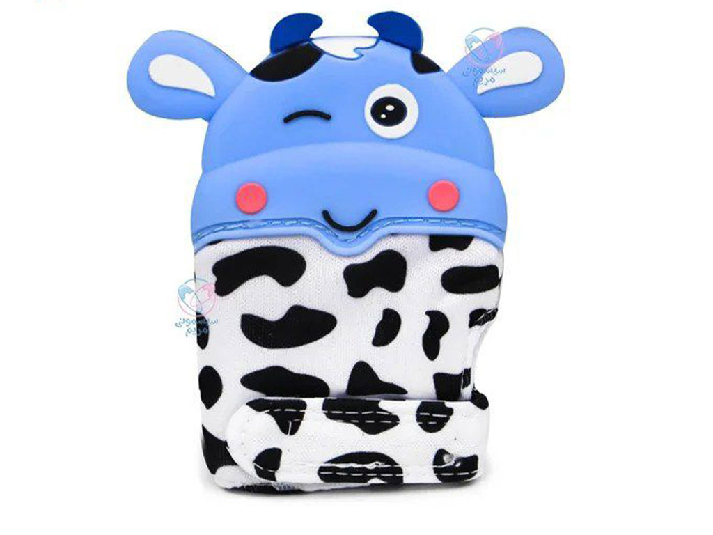 دستکش دندانگیردار نوزادی طرح گاو