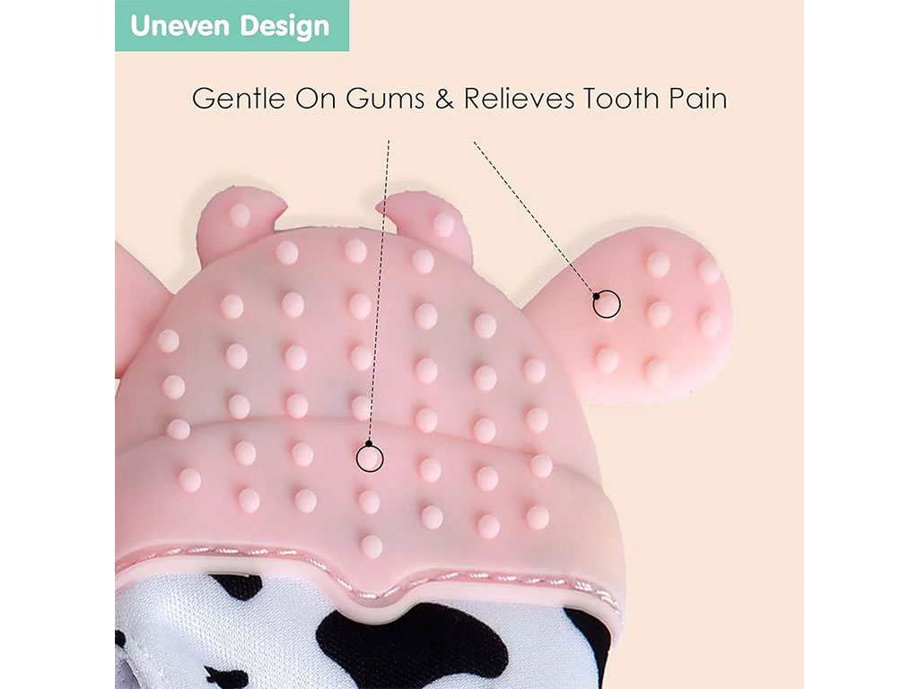 دستکش دندانگیردار نوزادی طرح گاو