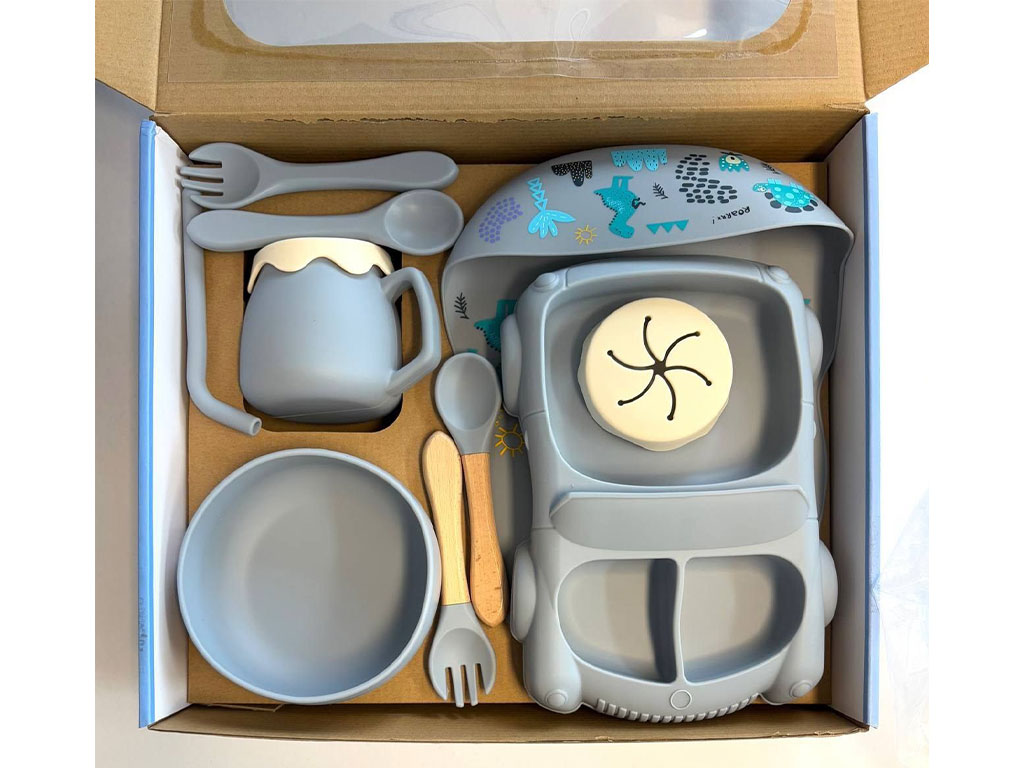 ست ظرف غذا سیلیکونی 9 تکه طرح ماشین