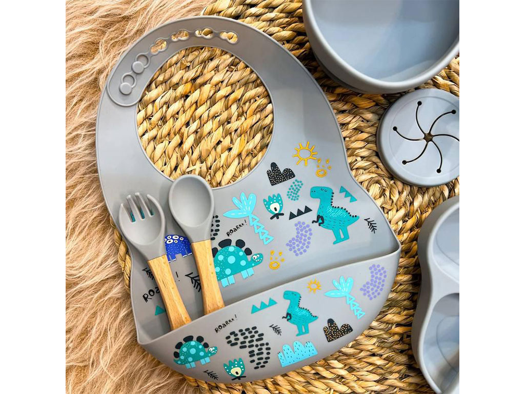 ست ظرف غذا سیلیکونی 9 تکه طرح پنجه