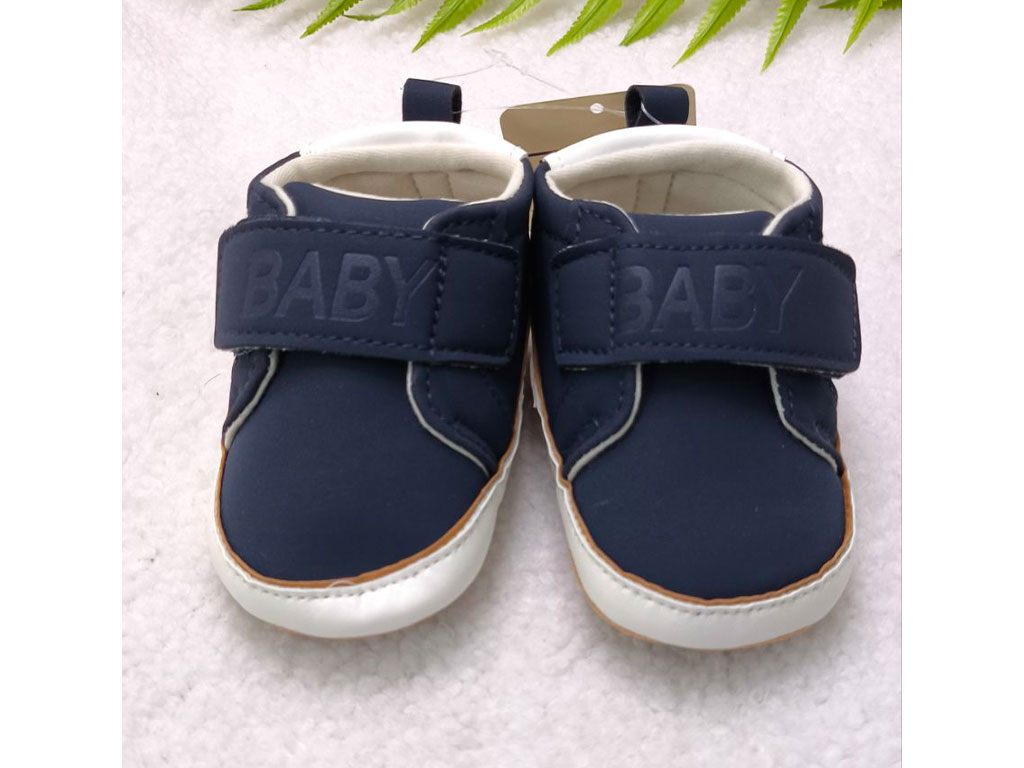 پاپوش استپ دار نوزادی مدل چسبی رنگ سرمه ای BABY