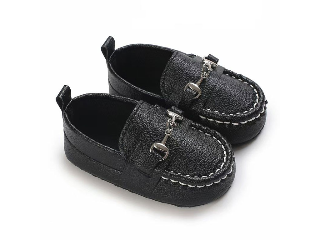 پاپوش استپ دار نوزادی طرح کالج مشکی رنگ