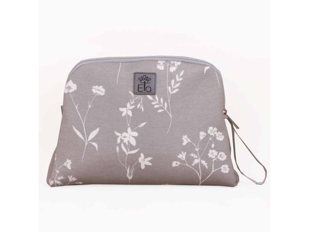 کیف پوشک گلدار طوسی روشن  الا  ELA