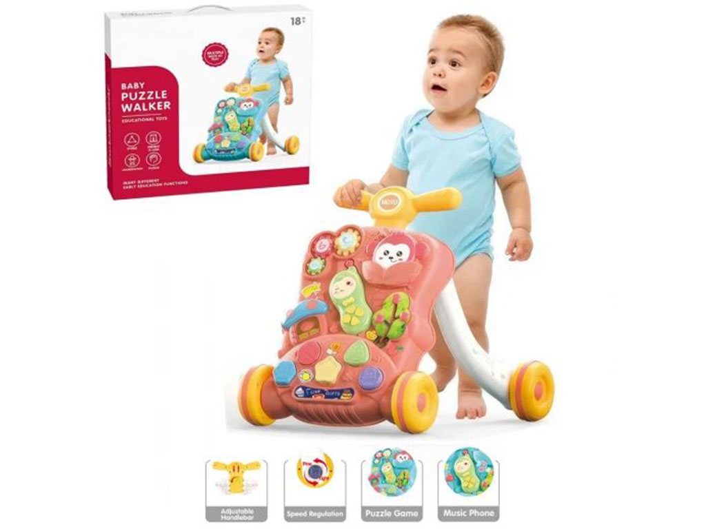 واکر موزیکال و چراغ دار طرح کلبه میمون اسباب بازی سوب بیر