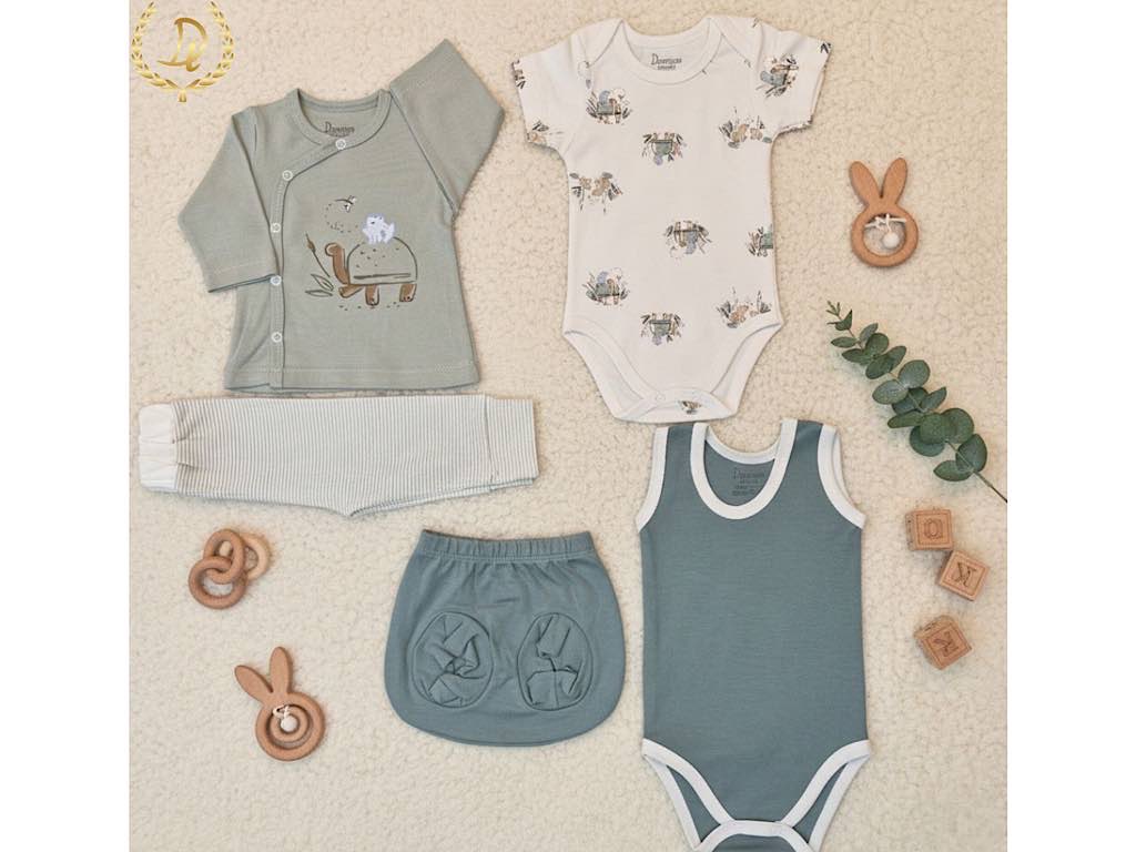 ست بیمارستانی نوزادی پسرانه 5 تکه طرح لاک پشت و سنجاقک دانالو Danaloo